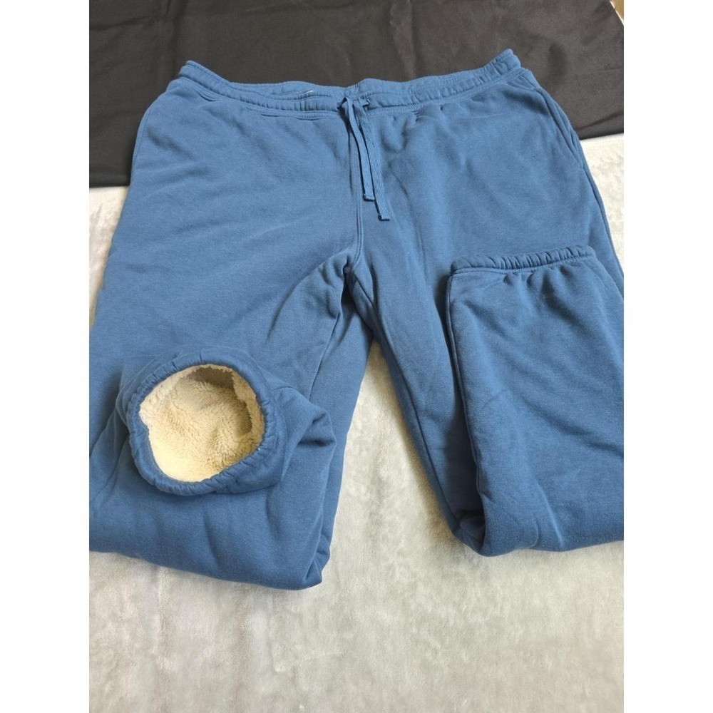 Eddie Bauer NEW Men's XXL Faux Shearling Lined Blue Jogger Pants New MSRP $90